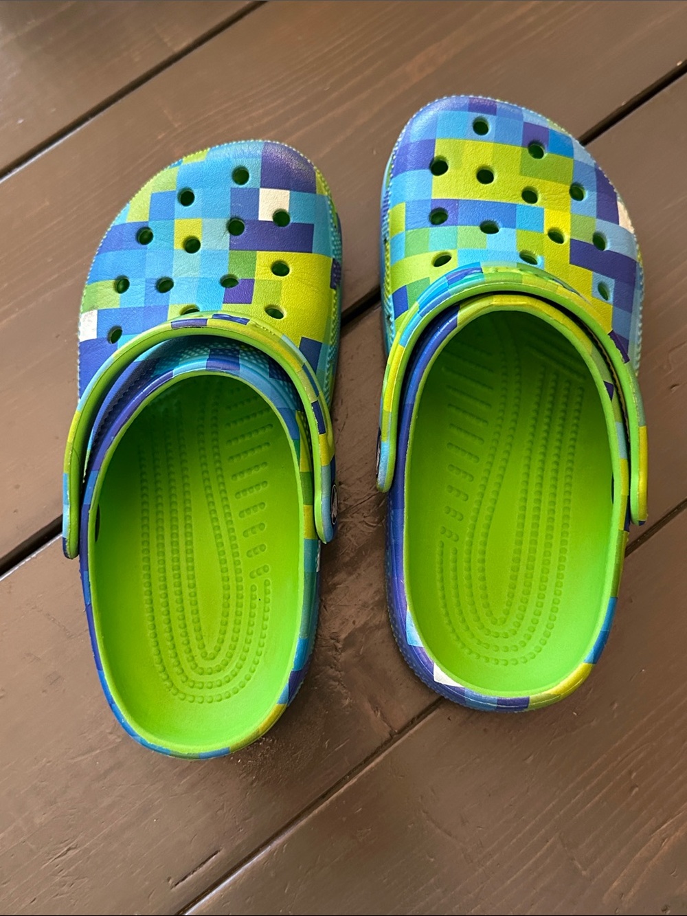 Crocs Kids' Classic Digi Block Clogs - Green Slime / Multi colorway - Picture 2 of 7